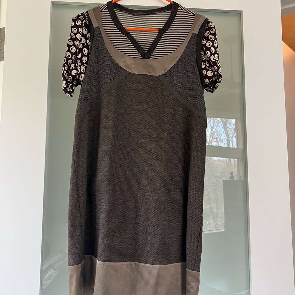 Stylish Brown and Black Layered Dress